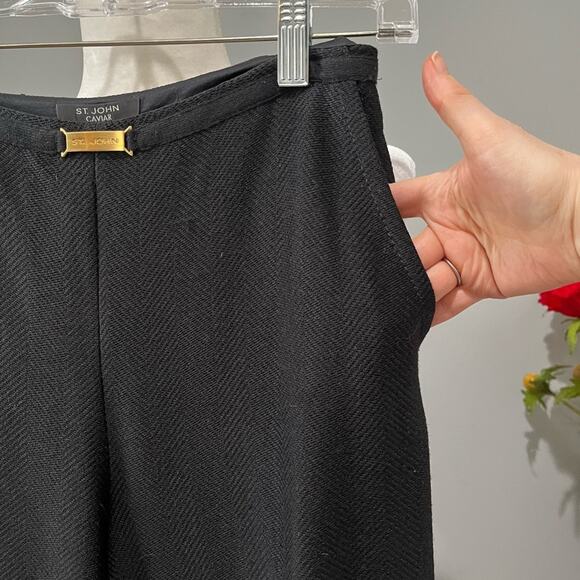 NEW St. John Wool Knit Tailored Classic Longline Suit Jacket Wide Leg Trousers 2 - Picture 16 of 16